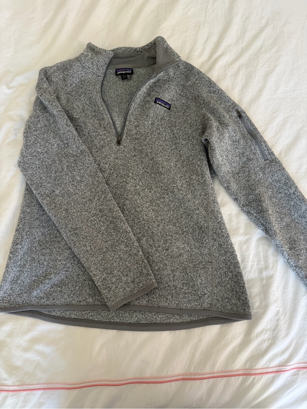 Patagonia Gray Heather Quarter-Zip Fleece Pullover